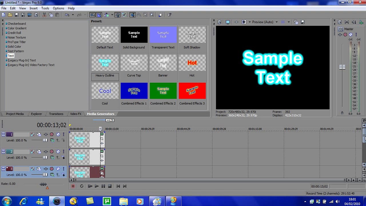 How To Animate Text & Individual Letter Movement In Sony Vegas Pro 9