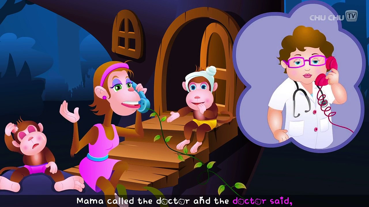 Five Little Monkeys Jumping On The Bed- 3D Animation - English Nursery Rhymes - Nursery Rhymes - Kids Rhymes - for children with Lyrics