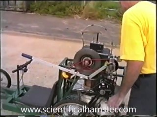 Road testing a Stirling engine powered buggy, (filmed in Norwich England, 2001)