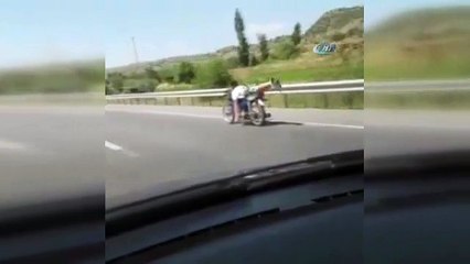 Motosiklet sürücüsünün ölümle dansı