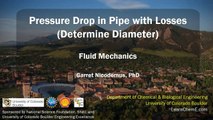 Pressure Drop in Pipe with Losses (Determine Pressure Drop)