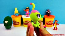 Peppa Pig Play Doh Shopkins LPS Spongebob Cars 2 TMNT Dora Tigger Surprise Eggs Strawberry