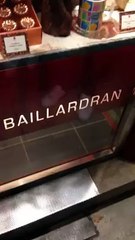 Une souris déguste un canelé en vitrine