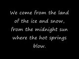 Led Zeppelin - Immigrant Song Lyrics