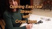 Opening EasyTear mason bee straws with Crown Bees