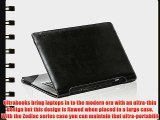 Navitech Black Real Leather Folio Case Cover Sleeve For The ACER ASPIRE V13 (V3-371)