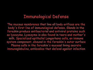 PURPOSE OF THE FORESKIN (Circumcision)