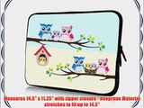 15 inch Rikki KnightTM Owl Bird Family illustration on Tree Design Laptop Sleeve