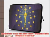 15 inch Rikki KnightTM Indiana Flag on Distressed Wood Design Laptop Sleeve