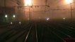 Treno Prove Archimede Arrivo a Milano Centrale in notturna nella nebbia dalla cabina (HD)