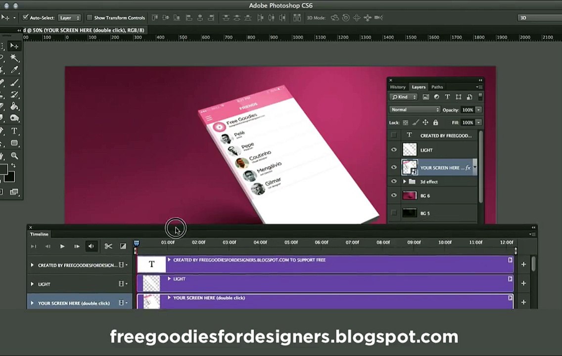 PHOTOSHOP ANIMATION TUTORIAL IPHONE ISOMETRIC SCREEN - WITH FREE EDITABLE FILE