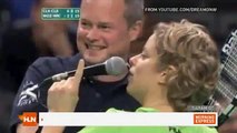 Tennis player dares fan to kiss opponent