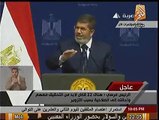 الرئيس مرسي يمدح القضاء و القاعه تظن انه يسخر وتواصل الضحك