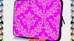 17 inch Rikki KnightTM Magenta Pink Color Damask Design Laptop Sleeve