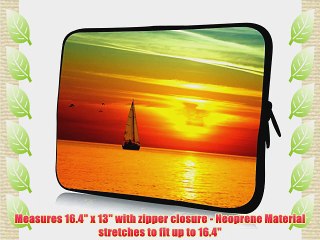 17 inch Rikki KnightTM Boat on Beautiful Sea at Sunset Design Laptop Sleeve