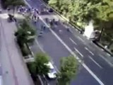 Iran police firing back on charging protesters in Tehran streets