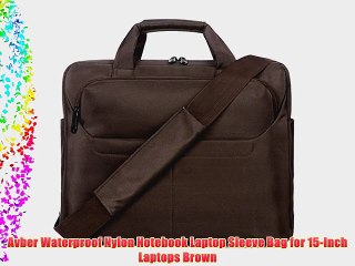 Avber Waterproof Nylon Notebook Laptop Sleeve Bag for 15-Inch Laptops Brown