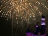 Ghost watches fireworks from the Disneyland castle