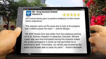 GIA - Group Insurance Analysts Wheat Ridge         Terrific         5 Star Review by Stephanie W.