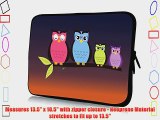 13 inch Rikki KnightTM Hipster Owl family at night with colorful glasses Design Laptop Sleeve