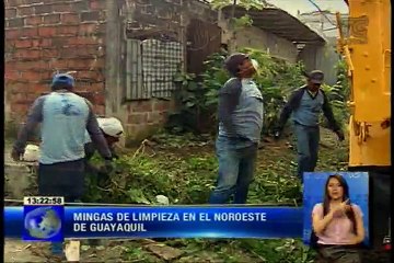 Mingas de limpieza en el noroeste de Guayaquil