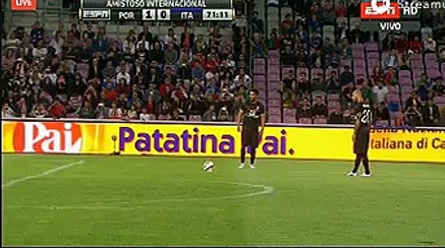 Ricardo Quaresma Amazing Free Kick Chance Portugal 1-0 Italy