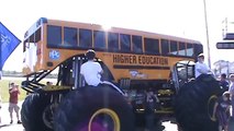 Cool Bus Monster Truck Wheelies Higher Education