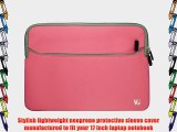 Pink Durable Neoprene Sleeve with Accessory Pocket for Dell Inspiron 17R 1599MRB 17.3-Inch