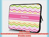 13 inch Rikki KnightTM Bobbie Pink Chevron Name Design Laptop Sleeve