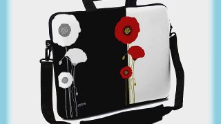 Designer Sleeves 14-Inch Poppies Executive Laptop Case Black/White (14ES-POP)