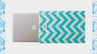 Kuzy - #22 AQUA/WHITE Chevron Handmade Sleeve Cover 13-Inch for Macbook PRO 13-Inch and MacBook