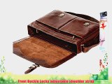 Visconti VT4 Leather Vintage Brown Laptop Computer Case Briefcase Messenger Bag w/ Removable