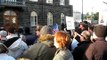 President of Iceland greets people protest