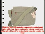 Laptop Canvas Messenger Satchel Shoulder Case Bag with Leather Trim Buckles Cover
