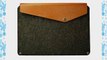 D-park Wool and Leather 15.4 x 10.8 inch Laptop Sleeve Dark Grey and Coffee