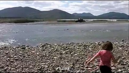 Kolyma Highway (Road of Bones). Old Route. Siberia, Russia. Crossing rivers.