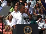 President Barack Obama speaks at Macomb Community College