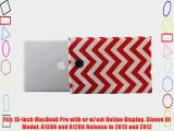 Kuzy - 15-inch RED Chevron Cotton Sleeve Handmade Cover for MacBook Pro 15.4 (with or w/out