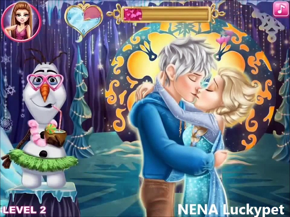 Disney Princess Elsa Kissing Jack Frost Gameplay-Fun Frozen Games-Kissing Games