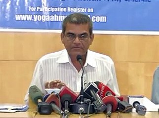 Minister Nanubhai Vanani's Press Meet on Yoga Day in Ahmedabad