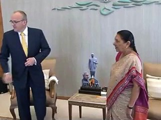 Gandhinagar Luk Foley Leader of the opposition NSW parliamnet meets Gujarat CM