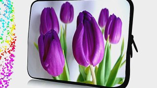 17 inch Rikki KnightTM Purple Tulips Design Laptop Sleeve