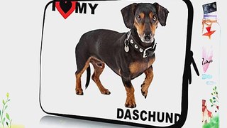 15 inch Rikki KnightTM I Love My Black Daschund Dog Design Laptop Sleeve