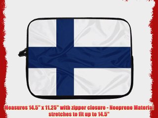 15 inch Rikki KnightTM Finland Flag Design Laptop Sleeve