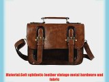 Ecosusi Women Leather Vintage Satchel Bag Messenger Briefcase Handbag (Coffee)