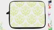 13 inch Rikki KnightTM Shabby Chic Green on White Damask Design Laptop Sleeve