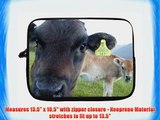 13 inch Rikki KnightTM Cow Close-Up Design Laptop Sleeve