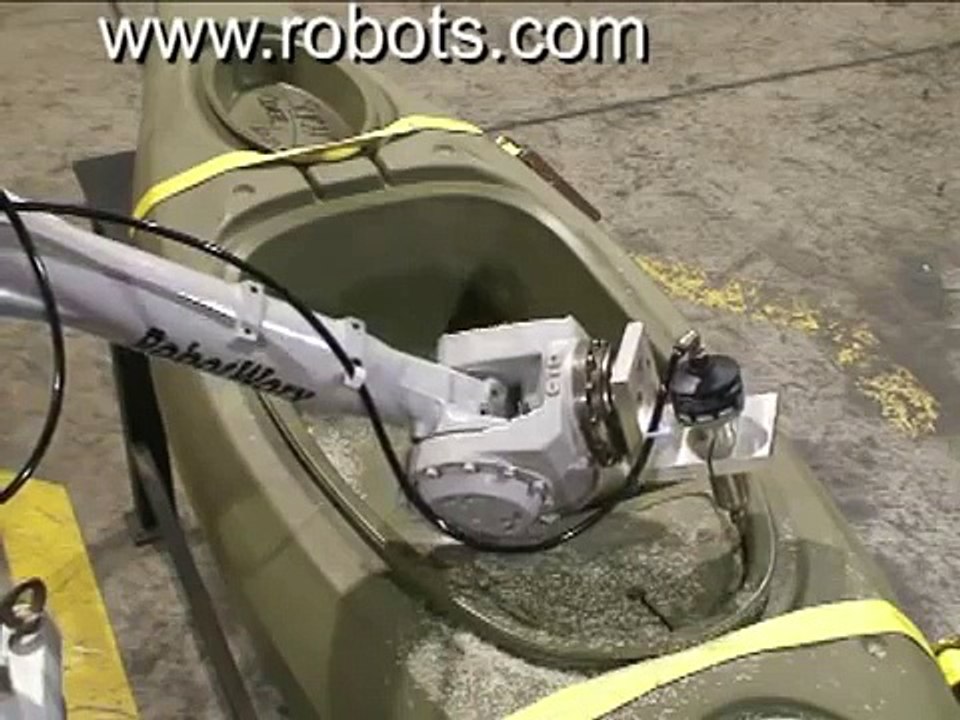 Motoman UP50 Robot Cutting a Kayak