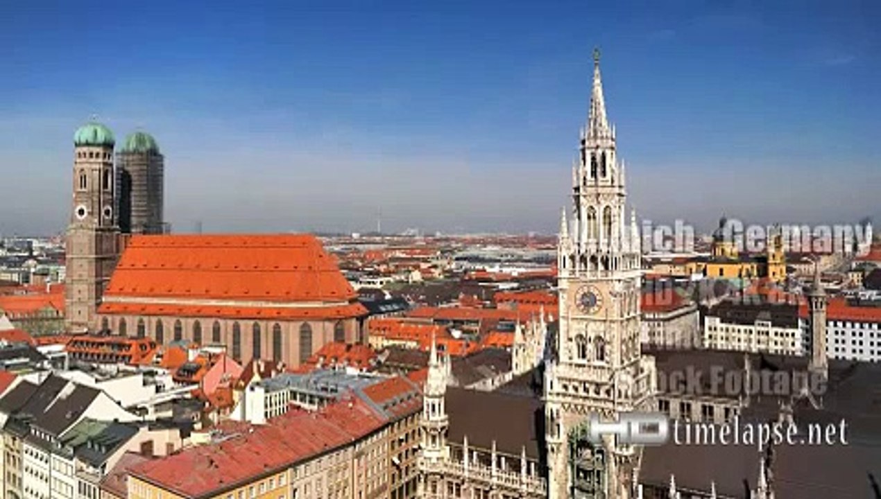 Munich, Germany - UHD Ultra HD 2K 4K Video Time Lapse Stock Footage Royalty-Free