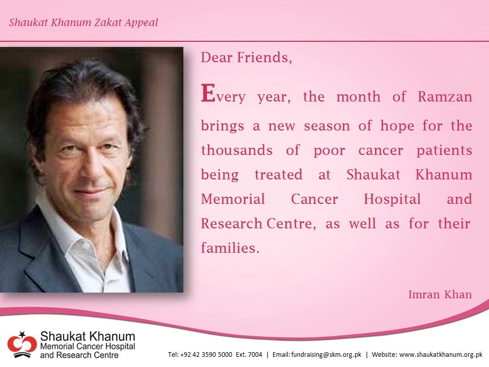 Shaukat Khanum Zakat Appeal 2015
